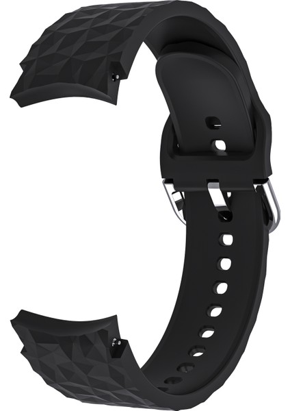 Samsung Galaxy 4 40MM/44MM/WATCH 4 Classic 42MM/46MM/SAAT 5 40MM/44MM Rhombus Patern Saat Bandı Yumuşak Silikon Spor Bilgisayar Kayışı - Siyah (Yurt Dışından) modelleri