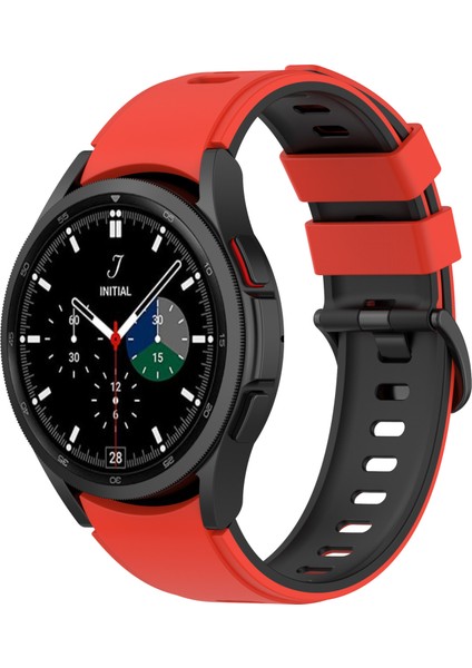Samsung Galaxy 5 40MM/WATCH 5 44MM/WATCH 5 Pro 45MM/WATCH4 40MM/WATCH4 44MM/WATCH4 Classic 42MM Silikon Saat Band Çift Renk Değiştirme Kayışı - Kırmızı/siyah (Yurt Dışından) fiyatları