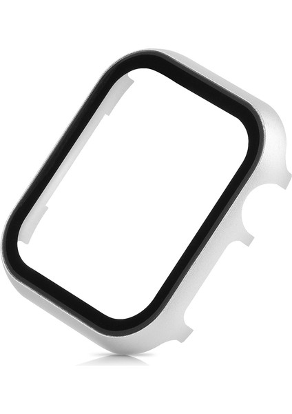 Apple Watch Serisi 6 5 6 Se (2022) Se 44MM Metal Koruyucu Kapak Kılıfı Temperli Cam Ekran Koruyucu - Gümüş (Yurt Dışından) fırsatları