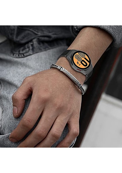 Samsung Galaxy 5 40MM/44MM/WATCH 5 Pro 45MM/WATCH4 40MM/44MM Naylon Watch Band Üç Döngü Ayarlanabilir Kayış Değiştirme - Siyah (Yurt Dışından) modelleri