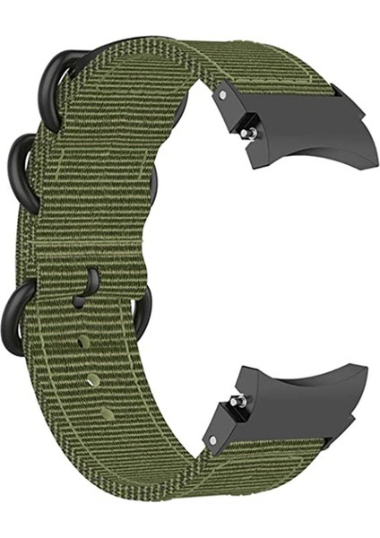 Samsung Galaxy 5 40MM/44MM/WATCH 5 Pro 45MM/WATCH4 40MM/44MM Naylon Watch Band Üç Döngü Ayarlanabilir Kayış Değiştirme - Ordu Green (Yurt Dışından)