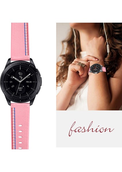 Üst Kat Cowhide Deri Dikiş Tasarımı Samsung Galaxy Watch Saat Strapt3 45MM/WATCH 46MM - Pink (Yurt Dışından) indirimleri