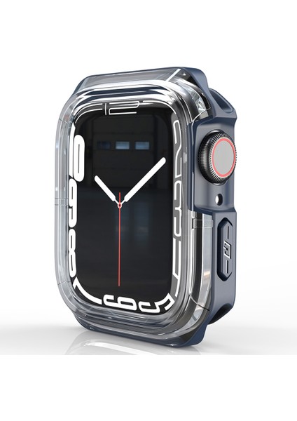 Apple Watch Serisi 7 45MM/SERISI 8 45MM Şık Şeffaf Çift Renkli Yumuşak Tpu Oyuk Saat Kapağı - Şeffaf/gece Mavisi (Yurt Dışından) indirimleri
