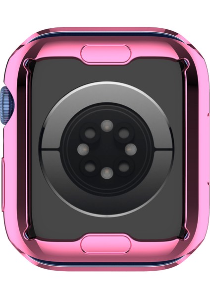 Şık Elektraplatma Tpu Saat Kılıfı Apple Watch Serisi 7 45MM/SERISI 8 45MM - Pink Tam Koruyucu Kılıf (Yurt Dışından)