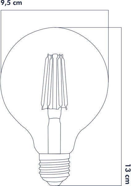 E27 LED FİLAMANLI RUSTIK AMPUL G95 BAL CAM 4W 2500k Gün Işığı ERD-30