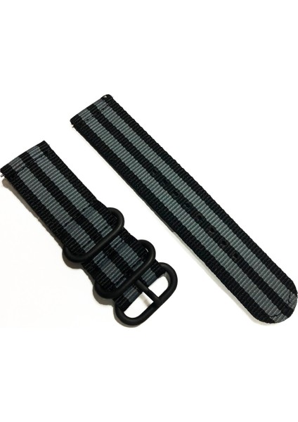 20MM Naylon Watch Band Kayışı Samsung Galaxy Watch4 20MM Klasik 46MM 42MM/WATCH4 44MM 40MM/WATCH Active 2/huawei Watch 42MM - Siyah/gri (Yurt Dışından) fiyatları