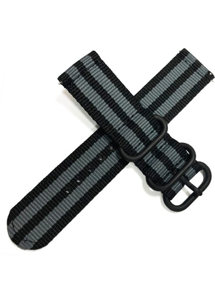 20MM Naylon Watch Band Kayışı Samsung Galaxy Watch4 20MM Klasik 46MM 42MM/WATCH4 44MM 40MM/WATCH Active 2/huawei Watch 42MM - Siyah/gri (Yurt Dışından) modelleri