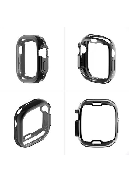 Apple Watch Ultra 49MM Yumuşak Şeffaf Tpu All -Around Koruyucu Kılıf Elektrokaplama Metal Renk Çerçevesi Kapağı - Gül Altın (Yurt Dışından) fırsatları