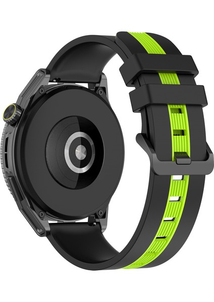 Huawei Spor Bantları Saat Gt 3 Se/saat Gt Çift Renk 22MM Saat Bando Breefable Yumuşak Silikon Kayış - Siyah/kireç (Yurt Dışından)
