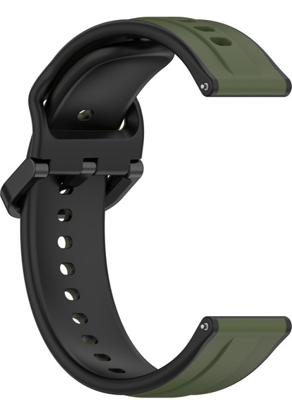 Samsung Galaxy Active2 44MM 40MM Spor Bantları Çift Renk 20MM Silikon Yedek Kayış - Koyu Yeşil/siyah (Yurt Dışından) modelleri