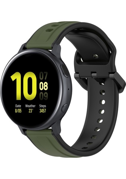 Samsung Galaxy Active2 44MM 40MM Spor Bantları Çift Renk 20MM Silikon Yedek Kayış - Koyu Yeşil/siyah (Yurt Dışından) indirimleri
