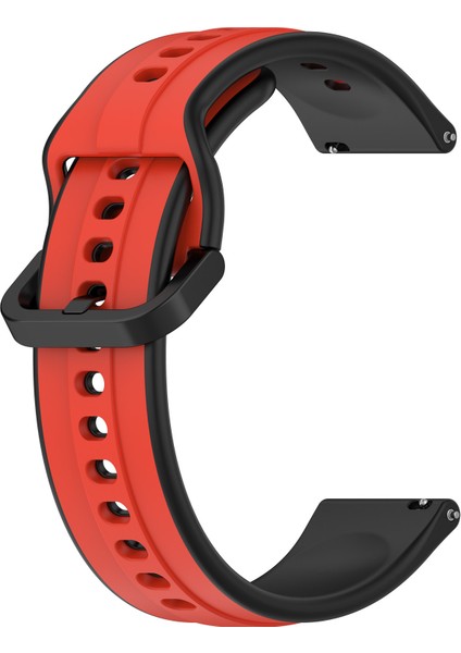 Samsung Galaxy Active2 44MM 40MM Spor Bantları Çift Renk 20MM Silikon Yedek Kayış - Kırmızı/siyah (Yurt Dışından) fiyatları