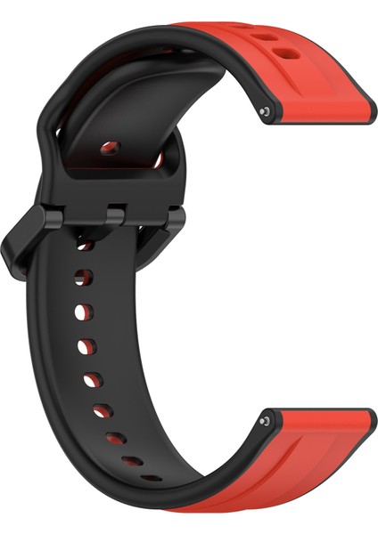 Samsung Galaxy Active2 44MM 40MM Spor Bantları Çift Renk 20MM Silikon Yedek Kayış - Kırmızı/siyah (Yurt Dışından) modelleri