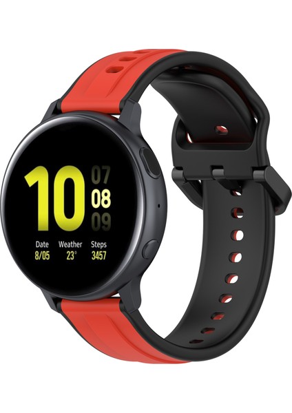 Samsung Galaxy Active2 44MM 40MM Spor Bantları Çift Renk 20MM Silikon Yedek Kayış - Kırmızı/siyah (Yurt Dışından) indirimleri