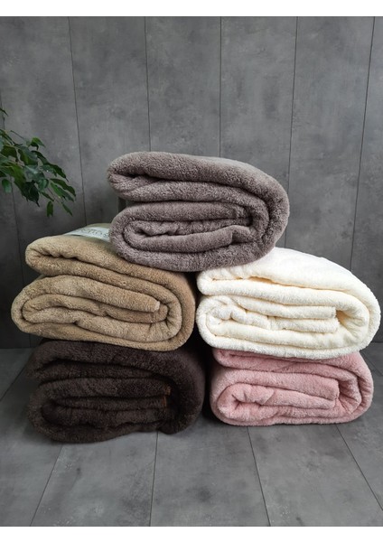 Bonny Home Aurora Krem Çift Kişilik Welsoft Peluş Battaniye