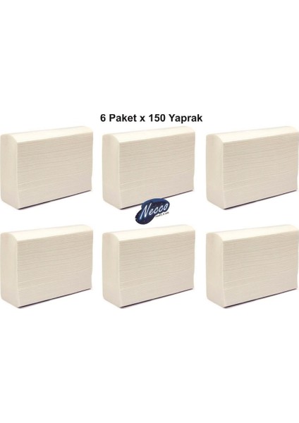 6 Pk. 150 Yapraklı Z Katlama Dispenser Havlu
