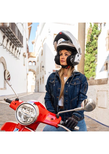 Strobe 2 Çeneden Açılır Kask (Beyaz)