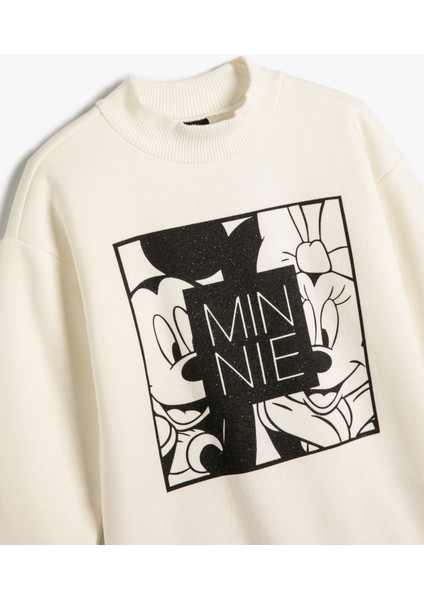 Minnie Mouse ve Mickey Mouse Sweatshirt Lisanslı Uzun Kollu Bisiklet Yaka Şardonlu modelleri