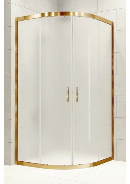 Duşakabin Oval Altın 5mm Buzlu Yükseklik 190 cm