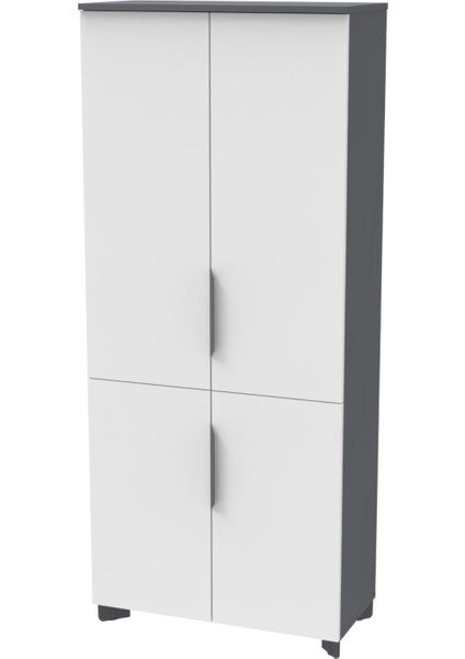 Ofisimi Tidy Dört Kapaklı Beyaz 189 cm Dolap (Beyaz/antrasit)