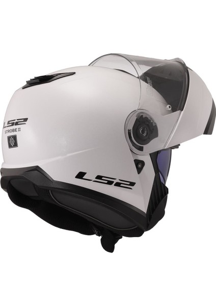 Ls2 Strobe 2 Çeneden Açılır Kask (Beyaz)