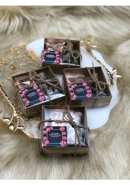 5 Adet Öğretmenler Gününe Özel Kahve ve Çakıltaşı Paketi