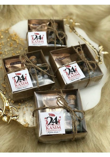 5 Adet Öğretmenler Gününe Özel Kahve ve Çakıltaşı Paketi