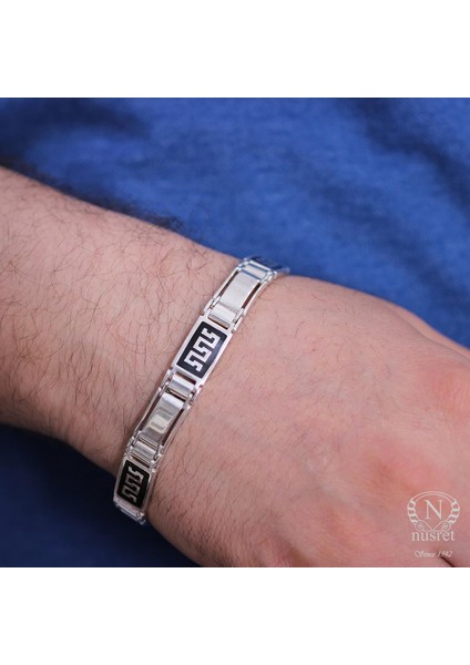 925 Ayar Gümüş Grek Deseni Erkek Bileklik