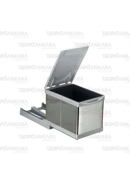 Paslanmaz Raylı Çöp Kovası 12 Lt Metalik Gri 350 Modül