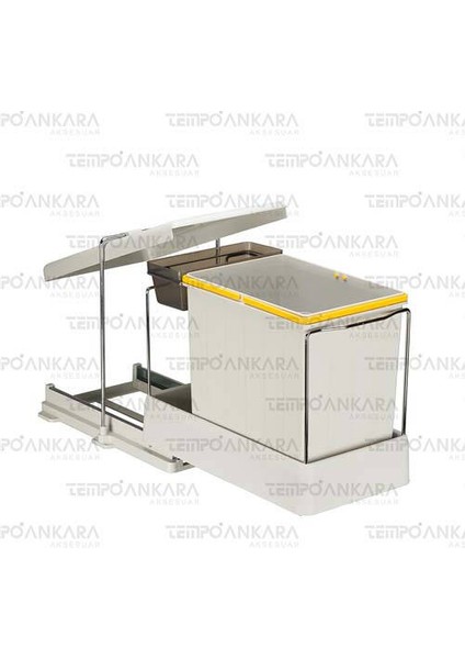 Plastik Taşıyıcılı Raylı Çöp Kovası 16+1 Lt Açık Gri 40 Modül