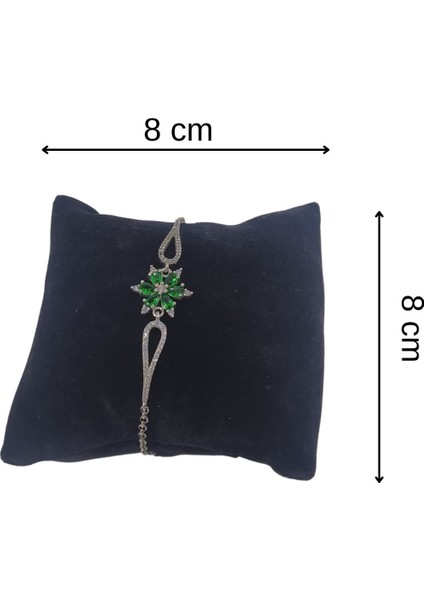Süet Yastık Düzenleyici(4 Adet) Siyah Bileklik & Saat ve Kelepçe 8x8 cm