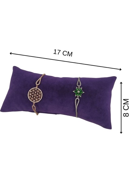 Süet Orta Boy Mor Bileklik & Saat ve Kelepçe Yastığı 8X17 cm fiyatları