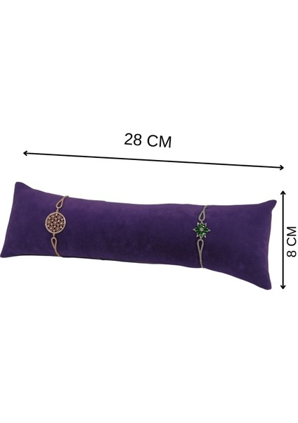 Süet Uzun Boy Mor Bileklik & Saat ve Kelepçe Yastığı 8X28 cm fiyatları