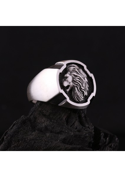 925 Ayar Gümüş Aslan Figürlü Erkek Yüzük modelleri