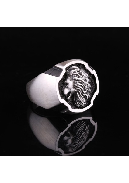 925 Ayar Gümüş Aslan Figürlü Erkek Yüzük fırsatları