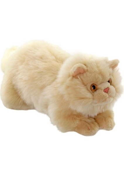 Yatan Peluş Krem Kedi 26 cm