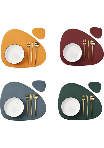 CD Pembe Kalp Pili ve Bardak Altlığı Inyahome Düzensiz Şekil Pu Deri Servis Altlığı Seti Yağa Dayanıklı Mutfak Masaları Için Su Geçirmez Bistro Masaları Barlar Kahve Dükkanları Oteller (Yurt Dışından)