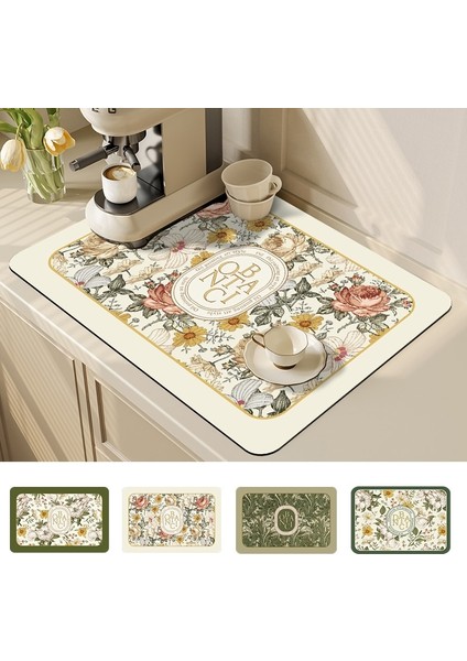 Drenaj Pedi F Xl 40 x 60CM Dikdörtgen Drenaj Pad Çiçek Desenli Masa Kahve Altlığı Hızlı Bulaşık Kurutma Paspasları Ev Dekorasyon Drenaj Placemat Mutfak Aksesuarları (Yurt Dışından) fiyatları