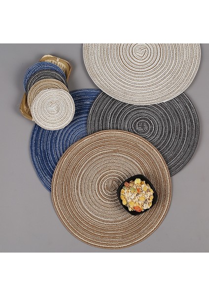 Kahve Dantel Çapı 36 cm Yuvarlak Dokuma Iskandinav Tarzı Kaymaz Placemat Coaster Yalıtım Dolgu Kupa Bardak Masa Mat Ev Dekor Peçete Mutfak Aksesuarları (Yurt Dışından)