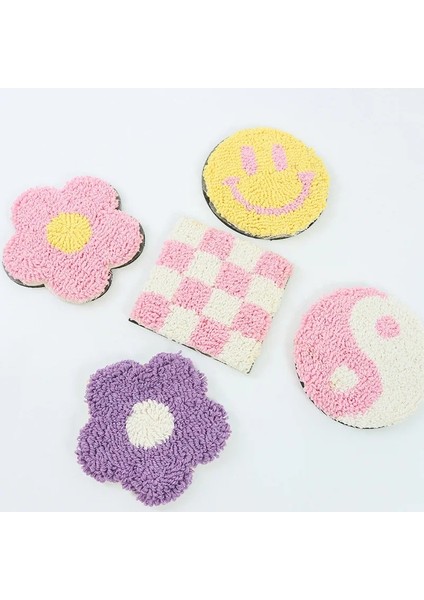 Silika-D 12CM 12CM El Püsküllü Peluş Çiçek Coaster Isı Yalıtım Masa Mat Ev Hediye Halı Coaster Masa Dekorasyon Aksesuarları (Yurt Dışından) fiyatları