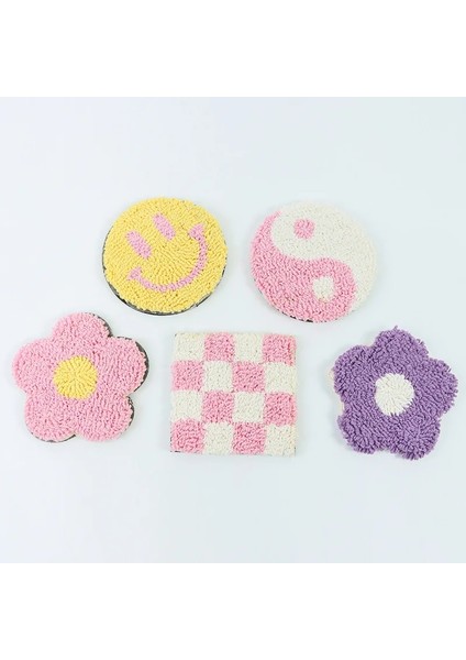 Silika-D 12CM 12CM El Püsküllü Peluş Çiçek Coaster Isı Yalıtım Masa Mat Ev Hediye Halı Coaster Masa Dekorasyon Aksesuarları (Yurt Dışından) modelleri