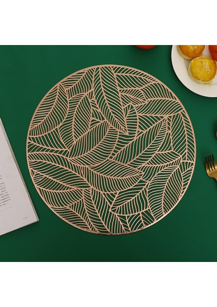 2CD-51043-001 Yuvarlak Placemats Restoran Içi Boş Pvc Dekorasyon Yemek Mat Anti-Sıcak Yemek Masası Hattı Mat Biftek Tabağı Pedi (Yurt Dışından)
