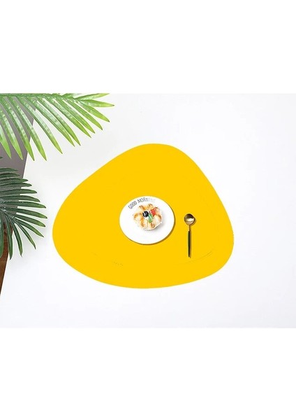 01 13X11 cm Iskandinav Yaratıcı Deri Servis Altlığı Su Geçirmez Isı Yalıtımı Çift Taraflı Deri Üçgen Servis Altlığı Düzensiz Düz Renk Coaster (Yurt Dışından)