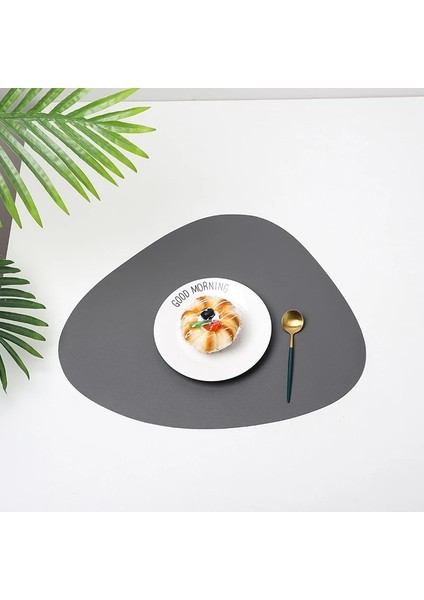 01 13X11 cm Iskandinav Yaratıcı Deri Servis Altlığı Su Geçirmez Isı Yalıtımı Çift Taraflı Deri Üçgen Servis Altlığı Düzensiz Düz Renk Coaster (Yurt Dışından)