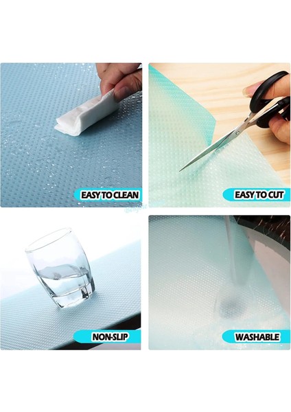 Siyah 3 Adet 45X29 cm Buzdolabı Pedi Yıkanabilir Buzdolabı Paspasları Gömlekleri Su Geçirmez Buzdolabı Pedleri Mat Kesilebilir Raflar Çekmece Masa Paspasları Buzdolabı Astarı (Yurt Dışından)