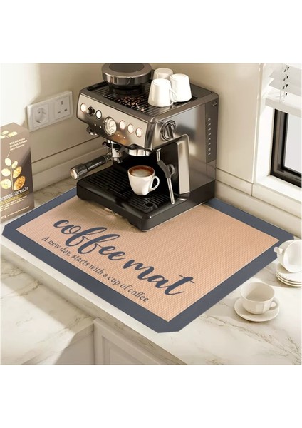 Gri - Tezgah Üstü Için 30X21CM Şerit Silikon Kahve Makinesi Matı, Kahve Barı Aksesuarları-Masa Altlığı Alet Altı, Mutfak Için Bulaşık Kurutma Matı (Yurt Dışından) modelleri