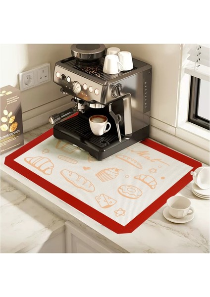 Gri - Tezgah Üstü Için 30X21CM Şerit Silikon Kahve Makinesi Matı, Kahve Barı Aksesuarları-Masa Altlığı Alet Altı, Mutfak Için Bulaşık Kurutma Matı (Yurt Dışından) fırsatları