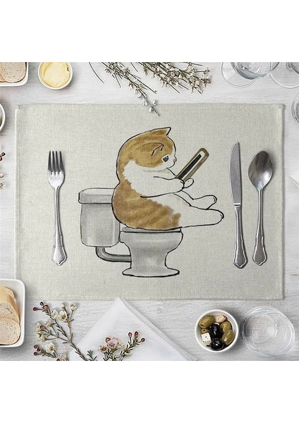 13 Karikatür Kedi Masa Mat Ev Dekorasyon Mutfak Dekoru Komik Kedi Masa Pedleri Masa Peçete Düğün Seti Için (Yurt Dışından)