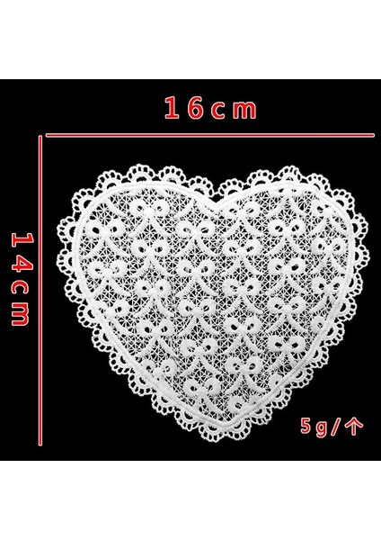 2CD-51204-004 Kalp Şeklinde Hollow Patch Coaster Dantel Coaster Placemat Yalıtım Peçete Nakış Çiçekler Kupa Sehpa Fincan Mat Ev Dekor (Yurt Dışından)