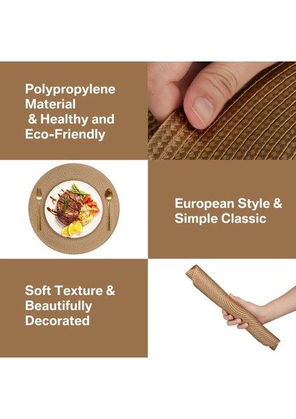 Begie 6xplacemat 6xcoaster 6'lı Yuvarlak Örgülü Servis Altlığı Seti 34CM Yemek Masaları Için Masa Paspasları Noel Cadılar Bayramı Dokuma Yıkanabilir Kaymaz Servis Altlıkları (Yurt Dışından)